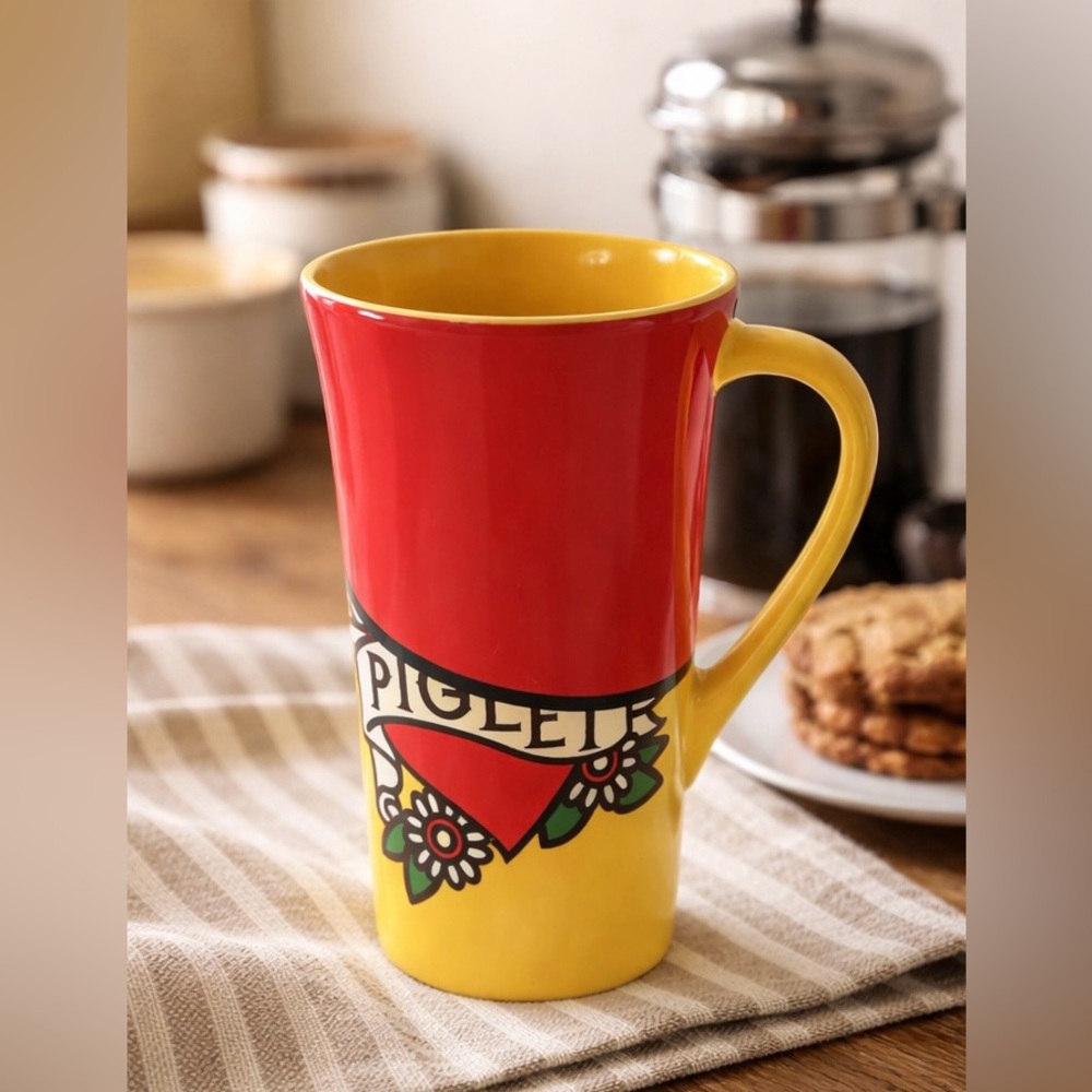 Disney Piglet Winnie the Pooh Mug Coffee Cup Tall Latte 16 oz. Ceramic - Picture 1 of 8